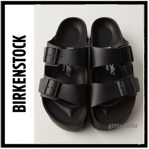 Birkenstock Shoes - Birkenstock Arizona Flex Platform Sandals Black Leather US 10-10.5 / EU 41